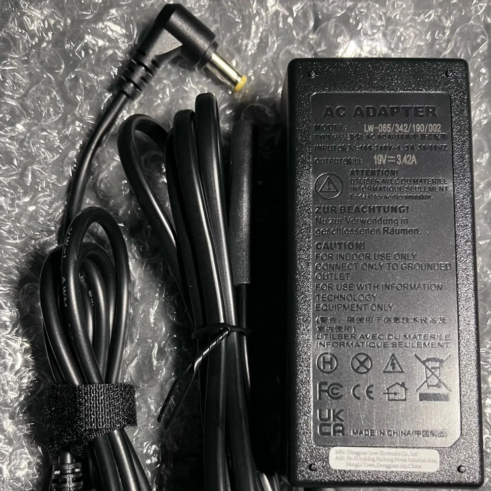 New 65W AC Adapter for Acer Aspire – 19V 3.42A, 5.5x1.7mm, In Box
